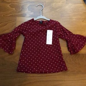 Toddler garnet polka dot dress 1-2y nwt